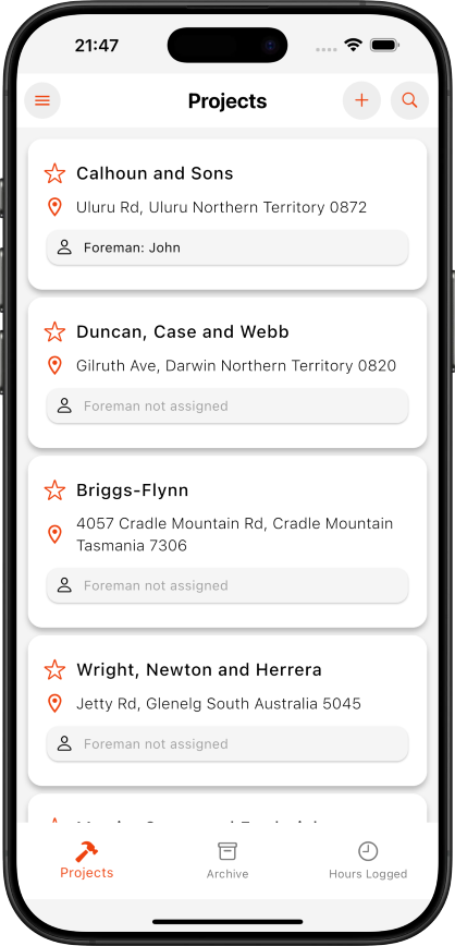 Mobile app screenshot